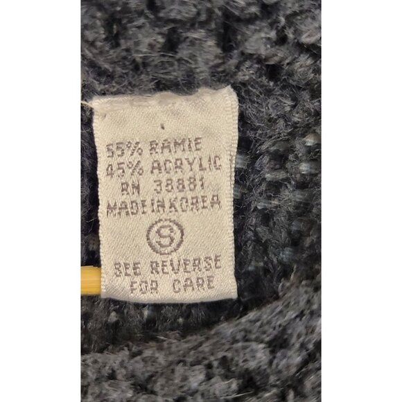 Item II Hand-Knitted Gray Cable Knit Sweater S Ramie Acrylic Cozy Cottagecore - Picture 4 of 7